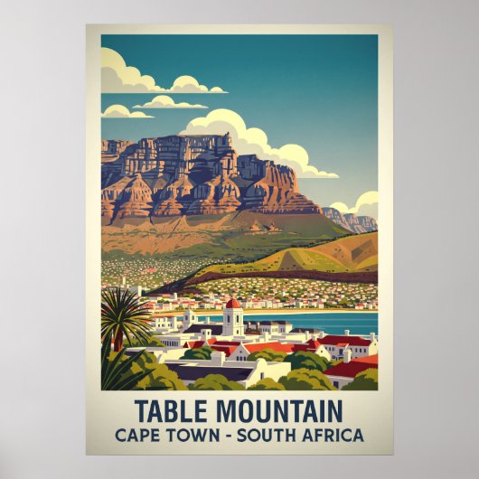 Table Mountain Cape Town - Südafrika V02 Poster (Vorne)
