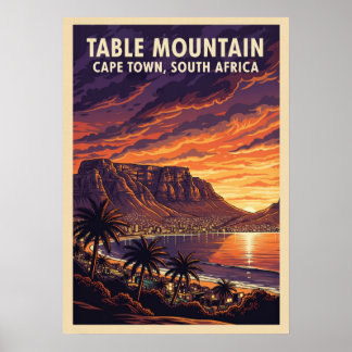 Table Mountain Cape Town - Südafrika V04 Poster