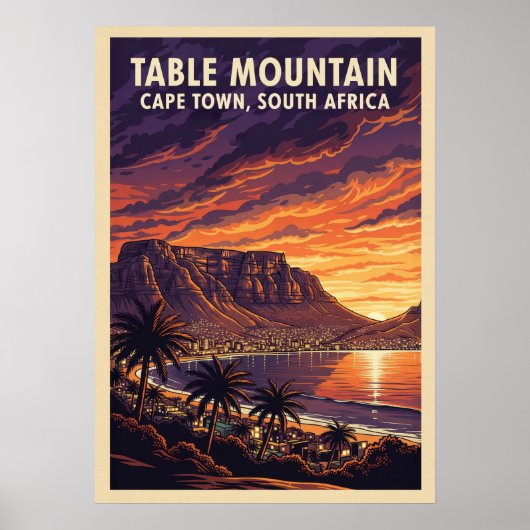 Table Mountain Cape Town - Südafrika V04 Poster (Vorne)