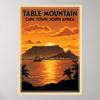 Table Mountain Cape Town - Südafrika V06 Poster