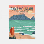 Table Mountain Nationalpark Südafrika Vintag Fleecedecke (Vorderseite)