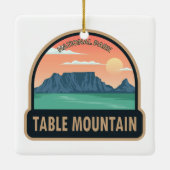 Table Mountain Nationalpark Südafrika Vintag Keramikornament (Rückseite)