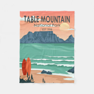 Table Mountain Nationalpark Südafrika Vintage Fleecedecke