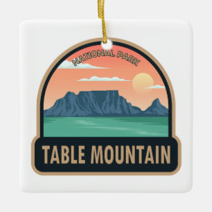 Table Mountain Nationalpark Südafrika Vintage Keramikornament