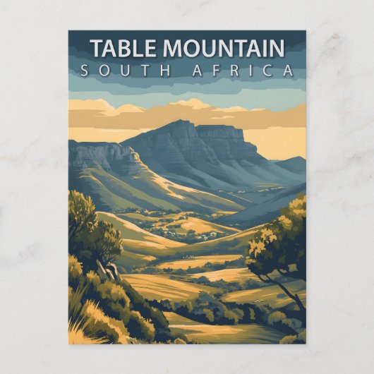 Table Mountain South Africa Vintage Postkarte (Vorderseite)
