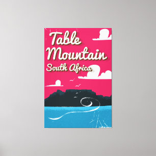 Table Mountain South Africa Vintage Reiseplakat Leinwanddruck