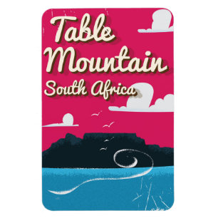 Table Mountain South Africa Vintage Reiseplakat Magnet