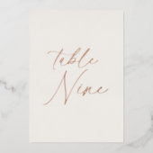 Table Nine Wedding Table Number | Real Foil Folieneinladung (Vorderseite)