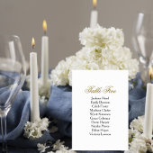 Table Number Card with Soft Peach & Blue Flowers Tischnummer