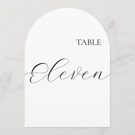 Table Number Eleven Card Einladung (Rückseite)
