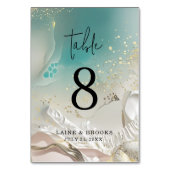 Table Number | Ethereal Shoreline Teal Ocean Tischnummer (Rückseite)
