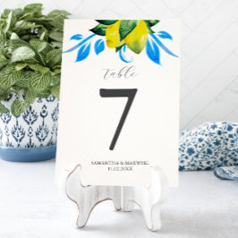 Table Number Lemons Italian Wedding Tischnummer