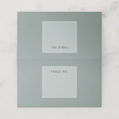 Table Number Minimal Sage Green Platzkarte (Außenseite Aufgefaltet)