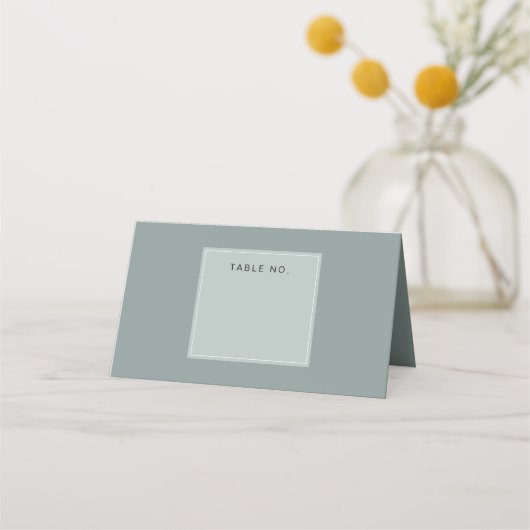 Table Number Minimal Sage Green Platzkarte (Vorderseite)