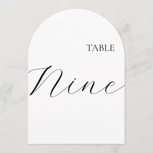 Table Number Nine Card Einladung (Vorderseite)