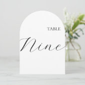 Table Number Nine Card Einladung (Stehend Vorderseite)