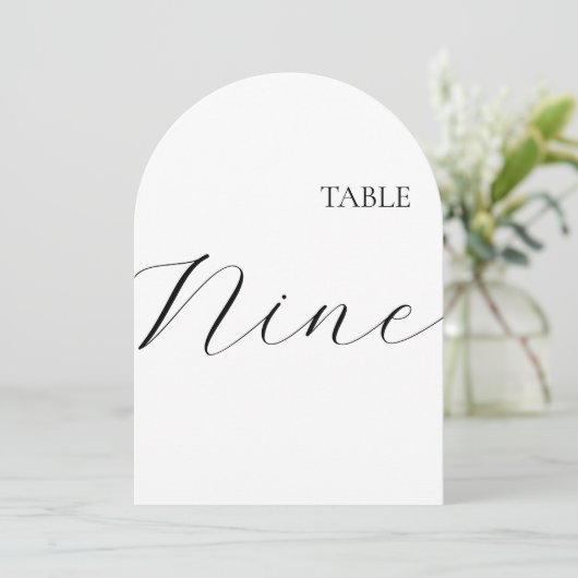 Table Number Nine Card Einladung (Stehend Vorderseite)