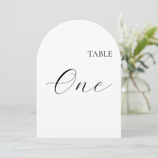 Table Number One Card Einladung (Stehend Vorderseite)
