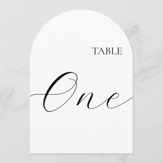Table Number One Card Einladung (Rückseite)