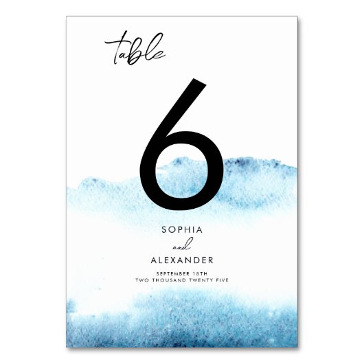 Table number signs for a Modern Wedding.  Tischnummer (Vorderseite)