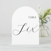 Table Number Six Card Einladung (Stehend Vorderseite)
