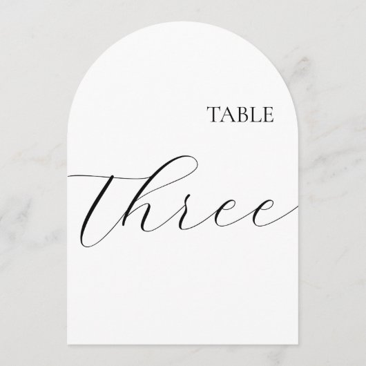 Table Number Three Card Einladung (Rückseite)