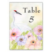 Table Number Whooping Crane Anemones Tischnummer (Vorderseite)