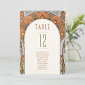 Table Numbers Vintage Art Nouveau Wedding Einladung (Stehend Vorderseite)