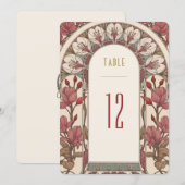 Table Numbers Vintage Art Nouveau Wedding Einladung (Vorne/Hinten)