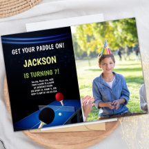 Table Ping Pong Geburtstagseinladungen mit Foto