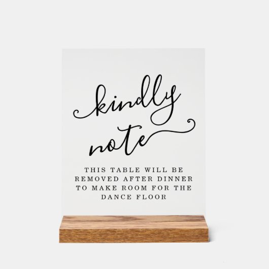 Table Removed After Dinner Make Room for Dancing Acrylschild (Vorderseite)