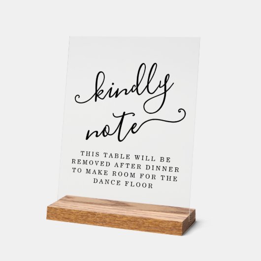 Table Removed After Dinner Make Room for Dancing Acrylschild (Winkel)