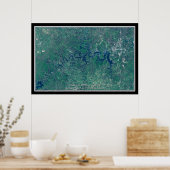 Table Rock Lake Arkansas - Missouri Satellite Map Poster (Küche)