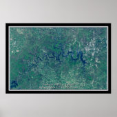Table Rock Lake Arkansas - Missouri Satellite Map Poster (Vorne)