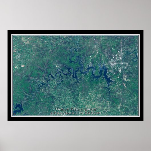 Table Rock Lake Arkansas - Missouri Satellite Map Poster (Vorne)