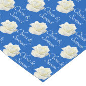 Table Runner Add Names Cobalt Blue White Roses Kurzer Tischläufer (Ecke)