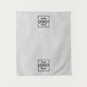 Table Runner Banner Business 2 Logos Faux Linen Wandteppich (Vorderseite)