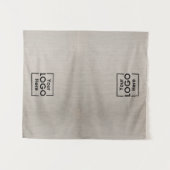 Table Runner Banner Business 2 Logos Faux Linen Wandteppich (Vorderseite (Horizontal))