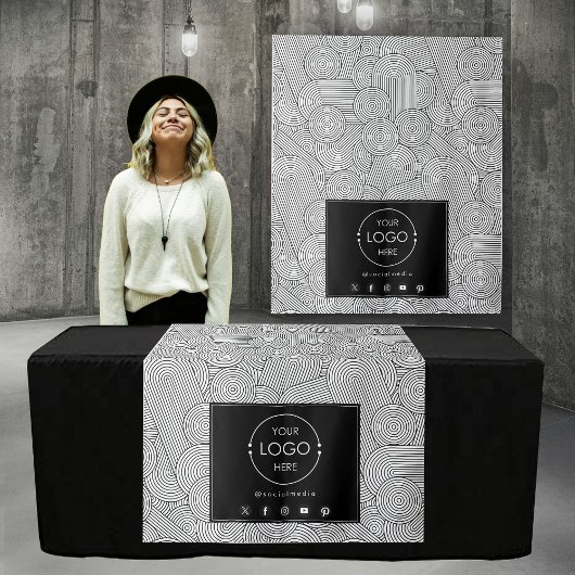 Table Runner Banner Business Logo Mitte Jahrhunder Wandteppich