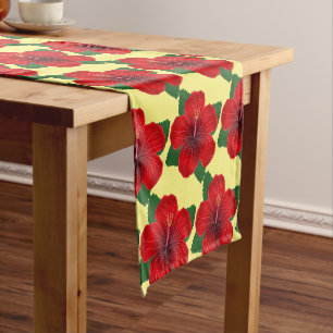 Table Runner Red Hibisken Table Runner Kurzer Tischläufer