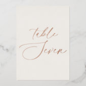 Table Seven Wedding Table Number | Real Foil Folieneinladung (Vorderseite)