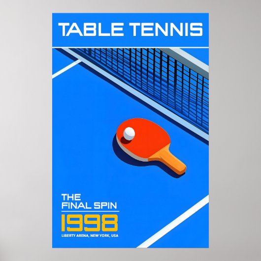 Table Tennis 1998 Finals Poster Retro Sports Art (Vorne)