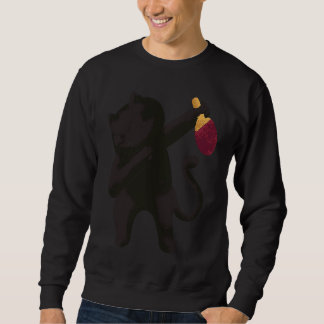 Table Tennis Black Cat Pingpong Black Outfit Cat P Sweatshirt