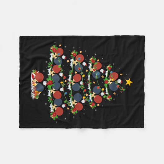 Table Tennis Christmas Tree Lights Srts Player Xma Fleecedecke (Vorderseite (Horizontal))