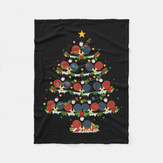 Table Tennis Christmas Tree Lights Srts Player Xma Fleecedecke (Vorderseite)
