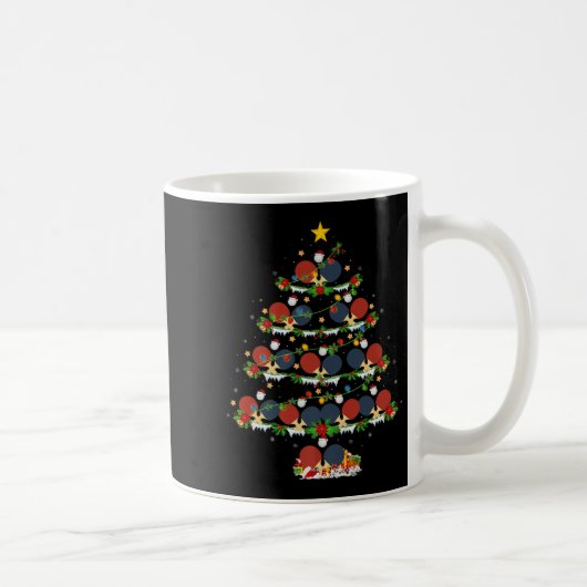 Table Tennis Christmas Tree Lights Srts Player Xma Kaffeetasse (Rechts)