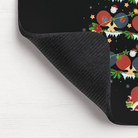 Table Tennis Christmas Tree Lights Srts Player Xma Mousepad (Ecke)