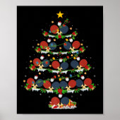 Table Tennis Christmas Tree Lights Srts Player Xma Poster (Vorne)