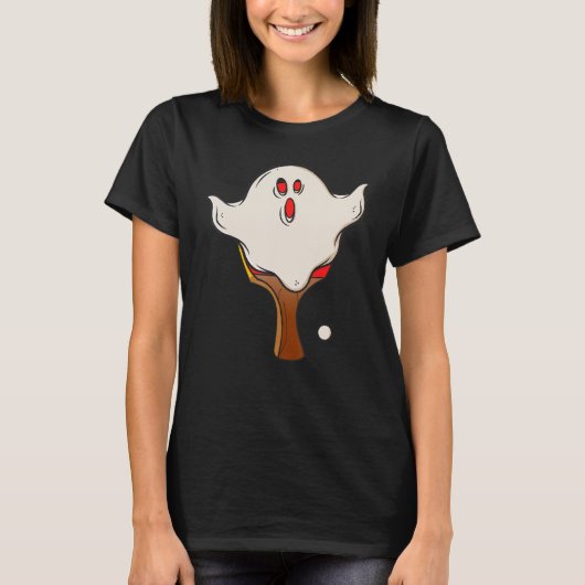 Table Tennis Halloween Ghost Halloween Disguise Ha T-Shirt (Vorderseite)