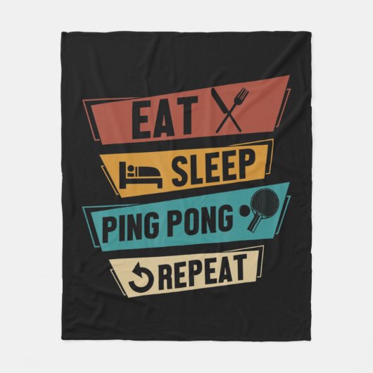 Table Tennis Lover Eat Sleep Ping Pong Repeat  Fleecedecke (Vorderseite)